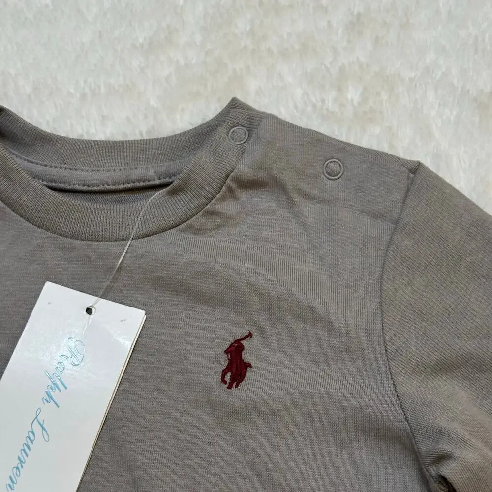 NEW Ralph Lauren Long Sleeve T-Shirt sz 9 months gray
